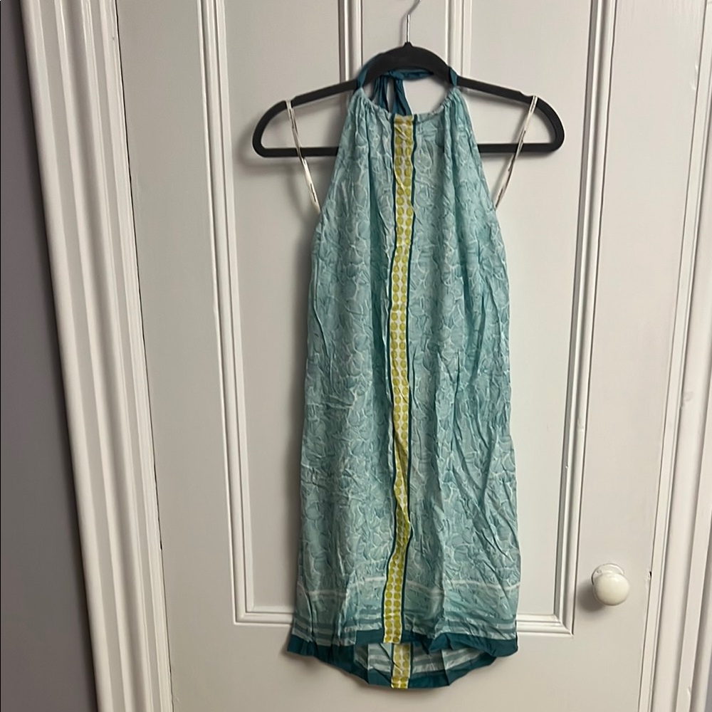 Tommy Bahama Teal and Yellow Backless Dress